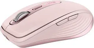 MX Anywhere 3 Compact Performance Mouse Wireless Comfort Fast Scrolling Any Surface Portable 4000DPI Customizable Buttons USB-C Bluetooth - Rose