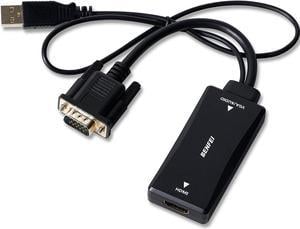 VGA to HDMI, Benfei VGA to HDMI Adapter with Audio Support and 1080P Resolution - VGA Input to HDMI Output