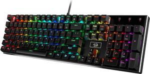 K556 RGB LED Backlit Wired Mechanical Gaming Keyboard, 104 Keys Hot-Swap Mechanical Keyboard w/Aluminum Base, Upgraded Socket and Noise Absorbing Foams, Soft Tactile Brown Switch