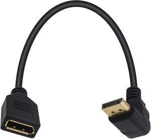 Poyiccot Displayport Extension Cable 90 Degree Displayport Extender Up Angle Displayport Male to Female DP to DP Extension Adapter Cable Gold Plated 30 CM/12inch