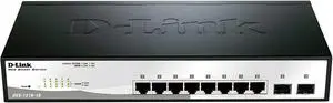 D-Link 10 Port Smart Managed Layer 2+ Gigabit Ethernet Switch with 2 Gigabit SFP Ports (DGS-1210-10)