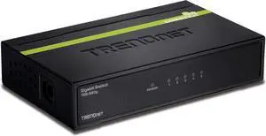 TRENDnet 5-Port Unmanaged Gigabit GREENnet Desktop Metal Switch TEG-S50g Ethernet Splitter Ethernet/Network Switch 5 x Gigabit Ports Fanless 10 Gbps Switching Fabric Lifetime ProtectionBlack