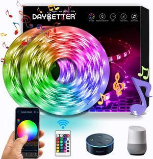 Daybetter 32.8ft 10m Led Strip Lights, Flexible Color Changing 5050 RGB 300 LEDs Light Strips Kit Work with App