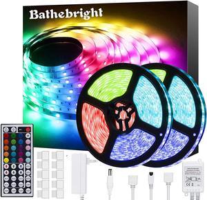 Bathebright Led Strip Lights 32.8ft, RGB Led Lights with Remote Color Changing for Room, Bedroom, TV Backlight, Kitchen