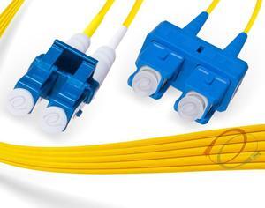 FiberCablesDirect - 100M OS2 LC SC Fiber Patch Cable | 10Gb Duplex 9/125 LC to SC Singlemode Jumper 100 Meter (328ft) | Length Options: 0.5M-300M | 1gb 10gb sc-lc smf dup sfp 10gbase lr Yellow ofnr