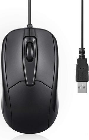 Perixx PERIMICE-209 3 Button USB Wired Mouse - Optical - 1000 DPI - 5.9 Ft Cable - Black