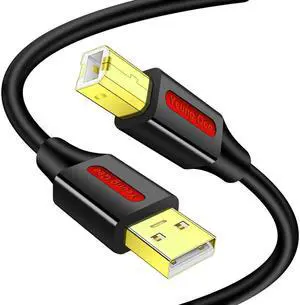 Printer Cable 20 FT,USB Printer Cable High Speed USB 2.0 A Male to Type B Male Scanner Cord Compatible with HP, Canon, Epson, Dell, Brother, Xerox, Samsung etc (20ft/6M)