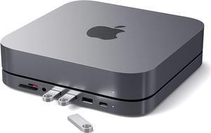 Satechi TypeC Aluminum Stand  Hub  USBC Data Port MicroSD Card Readers USB 30  Headphone Jack Port  Compatible with 2020  2018 Mac Mini Space Gray