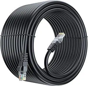 Maximm Cat 6 Ethernet Cable, 100 Ft, Black, Round LAN Patch Cable, RJ45 Maximm Cat 6 Ethernet Cable, 100 Ft, Black, Round LAN Patch Cable, RJ45
