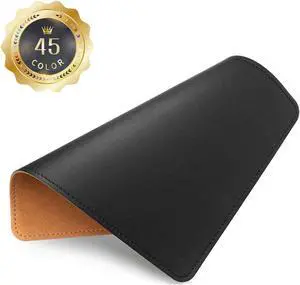 Mouse Pad PU Mouse PadLeather Mouse Pad with Stitched Edge Micro-Fiber Base with Non-Slip WaterproofMouse Pad for ComputersLaptop 8x11Inch (Black)