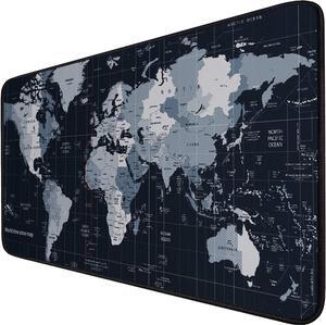 Gaming Mouse Pad Large Mouse Pad Extended Mouse Pad Desk Mouse Pad Non-Slip Spill-Resistant Mousepad with Special-Textured Surface Anti-Fray Stitched Edges for Esports Pros Gamer Office - Map