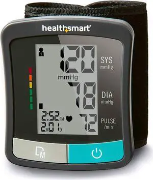 HealthSmart Digital Standard Blood Pressure Monitor with Automatic Upper Cuff That Displays Pulse Rate and Irregular Heartbeat, Stores up to 120 Readings for 2 Users