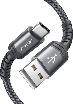 USB Type C Cable 3A Fast Charging [2-Pack 3.3ft] JSAUX USB-A to USB-C Charge Braided Cord Compatible with Samsung Galaxy S10 S9 S8 S20 Plus A51 A11 Note 10 9 8 PS5 Controller USB C Charger-Grey