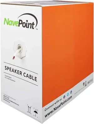 500ft in Wall Audio Speaker Cable Wire CL2 14/4 AWG Gauge 4 Conductor Bulk White