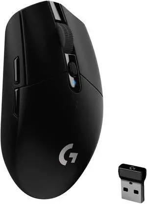 305 LIGHTSPEED Wireless Gaming Mouse Hero 12K Sensor 12 000 DPI Lightweight 6 Programmable Buttons 250h Battery Life On-Board Memory PC/Mac - Black