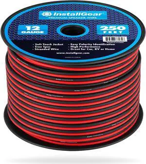 InstallGear 12 Gauge Speaker Wire (250-feet - Red/Black)