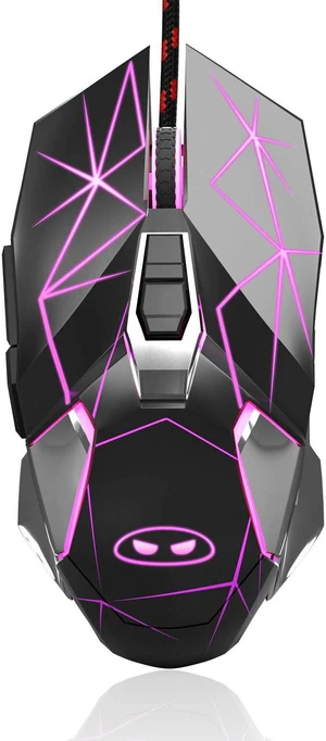 MageGee G10 Gaming Mouse Wired, 7 Colors Breathing LED Backlit Gaming Mouse, 6 Adjustable Speeds, Ergonomic Optical Computer Mouse with 7 Buttons for Windows PC Gamers