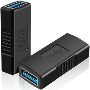 USB 3.0 Coupler CableCreation 2 Pack USB to USB Adapter USB 3.0 Female to Female Extension Adapter Black