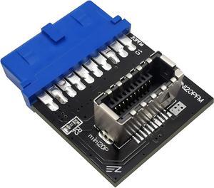 EZDIY-FAB USB 3.0 (3.1 Gen 2) Internal (19-Pin) Header to USB 3.1/3.2 Type-C (20-Pin) A-Key Front Panel Adapter