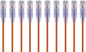Monoprice 10-Pack SlimRun Cat6A Ethernet Network Patch Cable 10G 2ft Orange Monoprice 10-Pack SlimRun Cat6A Ethernet Network Patch Cable 10G 2ft Orange