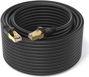 Ethernet Cable 100 ft, Cat 8 Ethernet Cable, Support Cat7/Cat5/Cat5e/Cat6/Cat6e Standards, High Speed 40Gbps 2000Mhz F/FTP LAN Wires with RJ45 Gold Plated Connector for Modem, Router, PC, Gaming, Xbox