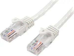 S Cat5e Ethernet Cable - 5 ft - White- Patch Cable - Snagless Cat5e Cable - Short Network Cable - Ethernet Cord - Cat 5e Cable - 5ft