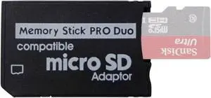 PSP Memory Stick Adapter Micro SD to Memory Stick PRO Duo MagicGate Card for  PlayStation Portable Camera Handycam