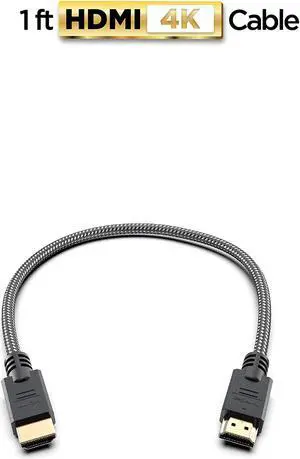 PowerBear 4K HDMI Cable 1 ft | High Speed Braided Nylon & Gold Connectors 4K @ 60Hz Ultra HD 2K 1080P & ARC Compatible | for Laptop Monitor PS5 PS4 Xbox One Fire TV Apple TV & More