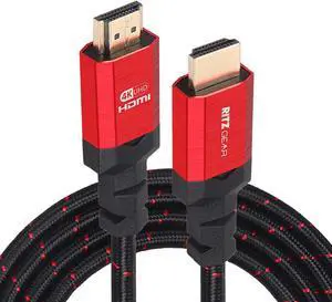 Ritz Gear 4K HDMI 2.0 Cable 1 ft. [3 Pack] 18 Gbps Ultra High Speed Braided Nylon Cord & Gold Connectors - 4K@60Hz/UHD/3D/2160p/1080p/ARC & Ethernet. Compatible with UHD TV/Monitor/PC/PS5/Xbox