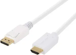 Active DP to HDMI Cable(DP1.2), CableCreation 6ft DisplayPort to HDMI,4K x 2K & 3D Audio/Video, Eyefinity Multi-Screen Support,1.8M / White