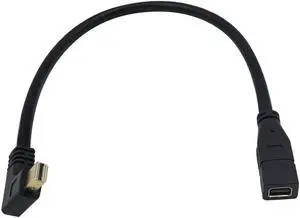 Duttek Mini DisplayPort Cable 90 Degree Left Angled Mini DisplayPort Male to Mini DisplayPort DP Female Extension Cable for iMac & LED Cinema Display 30 CM/12 Inch