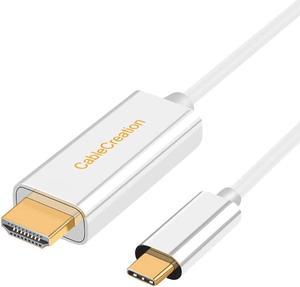 USB C to HDMI Cable 10FT, CableCreation USB Type C to HDMI Cable Adapter 4K, Compatible with MacBook Pro 2020, iPad Pro 2020, Mac Mini, Surface Book 2, XPS 15, Galaxy S20/S10, White
