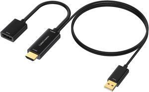 HDMI to DisplayPort Adapter with USB Power, CableCreation 4K x 2K@60Hz HDMI Male to DP Female Adapter/Converter for Xbox One, Compliant with VESA Dual-Mode DisplayPort 1.2, HDMI 1.4