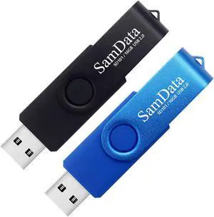 16GB USB Flash Drives 2 Pack 16GB Thumb Drives Memory Stick Jump Drive with LED Light for Storage and Backup (2 Colors: Black Blue)