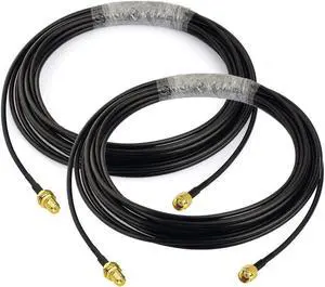 Bingfu WiFi Antenna Extension Cable 2-Pack RP-SMA Male to RP-SMA Female Bulkhead Mount RG174 Cable 20 feet for WiFi Router Security IP Camera Signal Booster Repeater Wireless Network Card Adapter