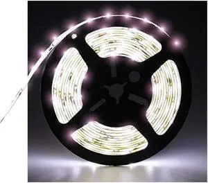 Water-Resistance IP65 12V Waterproof Flexible LED Strip Light 16.4ft/5m Cuttable LED Light Strips 300 Units 3528 LEDs Lighting String LED Tape(White) Power Adapter not Included