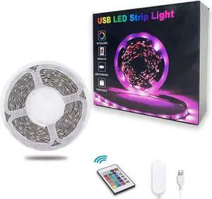 TV LED Backlights 10ft LED Strip Lights Behind TV USB Operated Color Changing for 46-65 Inch TV RGB 5050 LED Tape Lights with IR Remote Controller and Dimmable