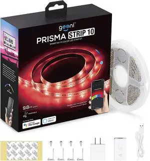Prisma Strip 9.8 ft Smart LED Strip Lights Indoor/Outdoor Adhesive Strips Lights for TikTok Alexa & Google Home Compatible. No Hub Required (3M Light Strips)