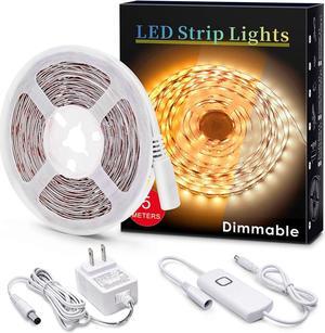 Under Cabinet Led Lighting 16.4ft LED Strip Lights Kit with Dimmer Control for Kitchen Cabinet Shelf Counter Bedroom and Dcor Warm White 3000K 1050LM