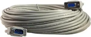 75 Foot DB9 9 Pin Serial / RS232 Male/Female Extension Cable