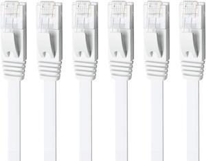 Ethernet Cable Cat6 Snagless, Yauhody Patch 5 Feet - Snagless RJ45 Computer LAN Network Cord, Compatible with 24 48 Port Switch POE Rackmount 24port Gigabit (5ft 6 Pack, White)