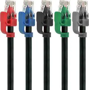 Mediabridge Cat6 Ethernet Patch Cable (5-Pack - 5 Feet) - Soft Flex Tab - RJ45 Computer Networking Cord - Multi-Color - (Part# 32-699-05X5M)