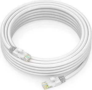 Maximm Cat 6 Ethernet Cable 50 Ft,Cat6 Cable, LAN Cable, Internet Cable, Patch Cable and Network Cable - UTP (White) 50 Feet