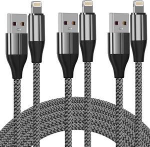 iPhone Charger Cable (3 Pack 10 Foot) [MFi Certified] 10 Feet Nylon Braided Lightning Cable iPhone Charging Cord USB Cable Compatible with iPhone 11/Pro/X/Xs Max/XR/8 Plus /7 Plus/6/ iPad