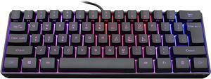 Snpurdiri ST-K3 60% Wired Gaming Keyboard RGB Backlit Ultra-Compact Mini Keyboard Waterproof Mini Compact 61 Keys Keyboard for PC/Mac Gamer Typist Travel Easy to Carry on Business Trip(Black)