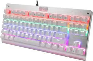 Z-77 87-Key Mechanical Keyboard with Tactile Red Switches,Tenkeyless Keybord for Professional Gaming and Office White