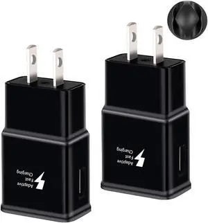 2 Pack Fast Charging Block, USB Adaptive Fast Charger Box Android Cell Phone Tablet Adapter for Samsung Galaxy S20 S10 S9 S8 S7 A55 A54 A40 A35 A25 A20 A15 A14 A13 M54 M34 M13 Note8 9, EP-TA20JBE