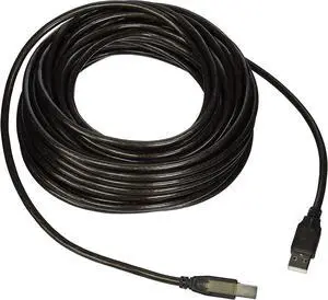 USB-A to USB-B 2.0 Cable - Active 28/24AWG Black 49ft