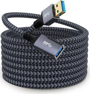 USB 3.0 Extension Cable 20 FT Long Nylon Braided USB Male to Female Cable Heavy Duty USB Extender