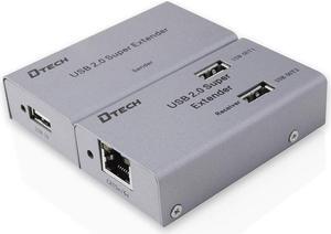 Multi Usb Signal Extender Over Ethernet Cat5 Cat6 Cable Up To 164 Ft Extension With 4 Expansion Usb A 2.0 Port Data Hub Power Supply Adapter For Computer Webcam Camera Hard Drive Keyboard Mouse